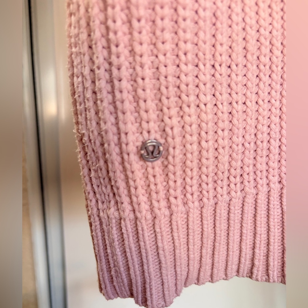 Lululemon Bring The Cozy Chunky Mock Knit Sweater In Pink Size 4 Soft Girl Fall - Picture 6 of 9